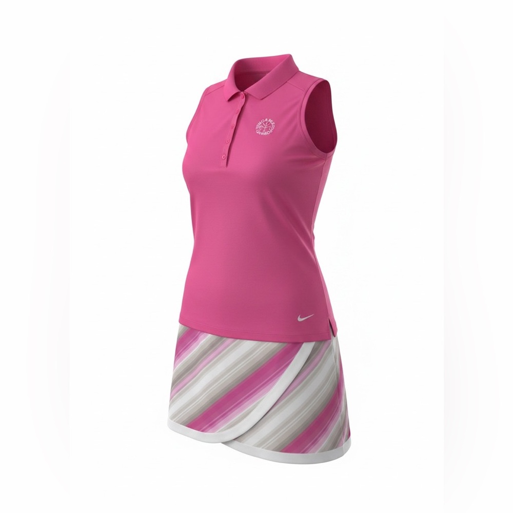 Pink and White Striped Skort set